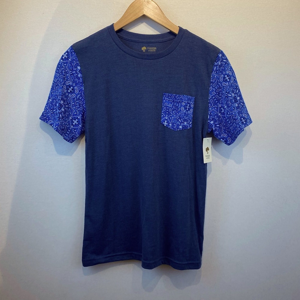 Tucker and Tate blue paisley accent pocket tee NWT 💙✨